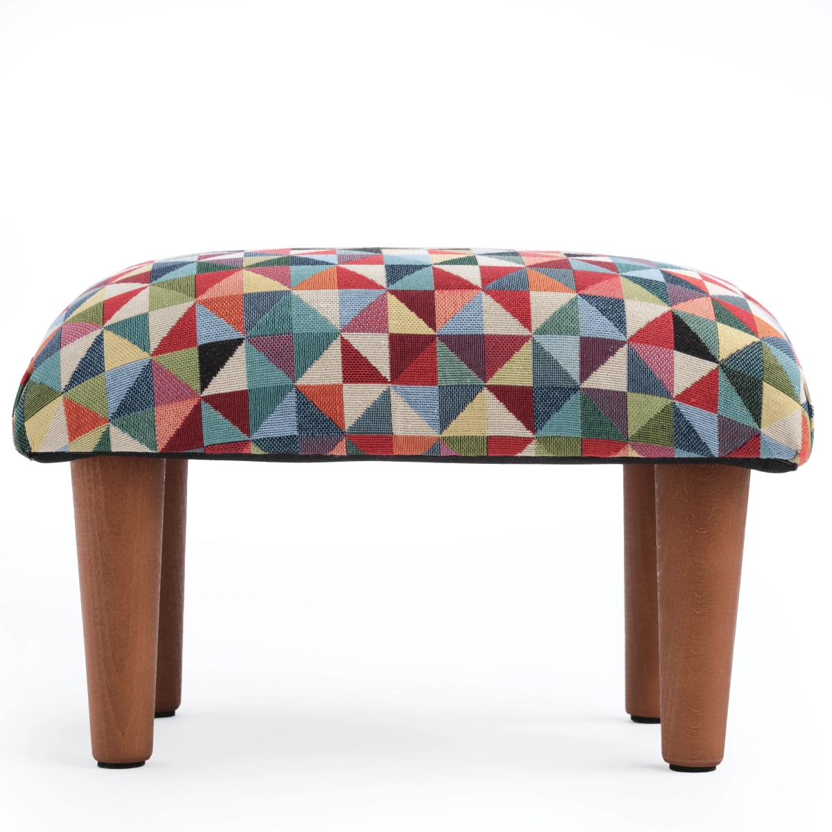 Repose-pieds pour fauteuil avec revêtement à motifs géométriques