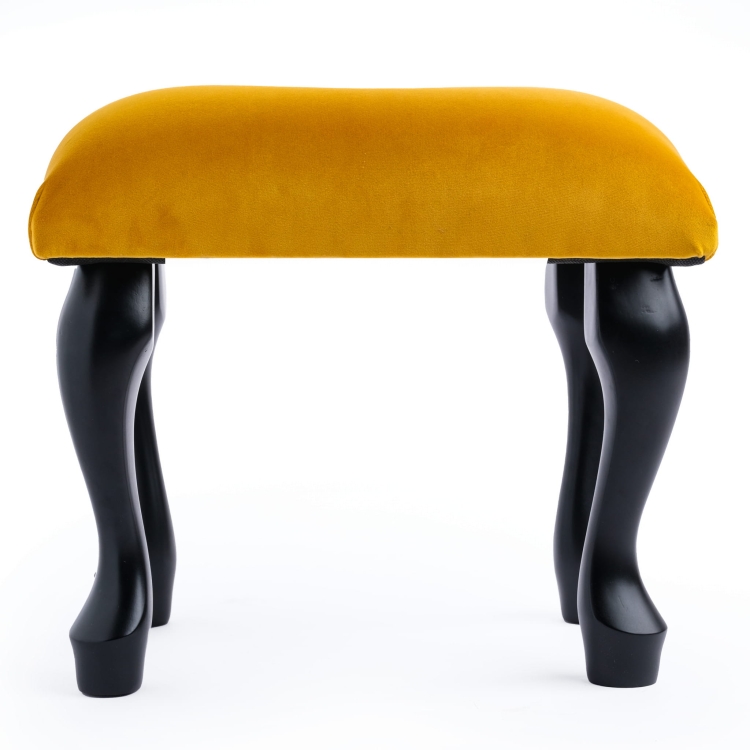 Tabouret papaye touffeté pour coiffeuse, meuble confortable et décoratif