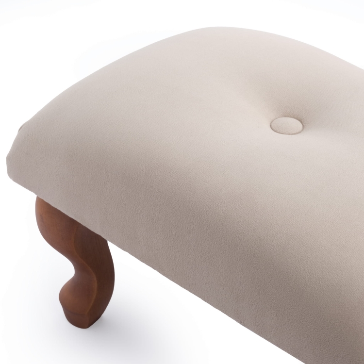 Tabouret moderne, capitonné, couleur latte, pratique et esthétique