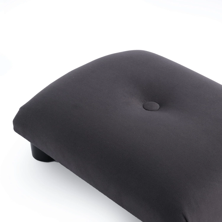 Repose-pieds matelassé graphite élégant, confortable et esthétique