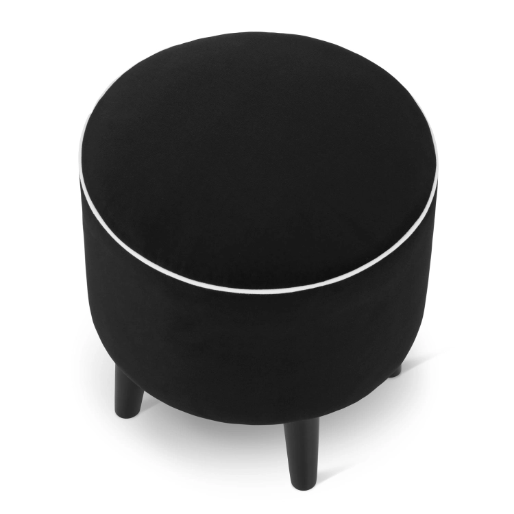 pouf rond noir