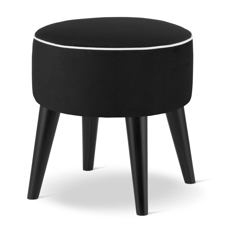pouf rond noir