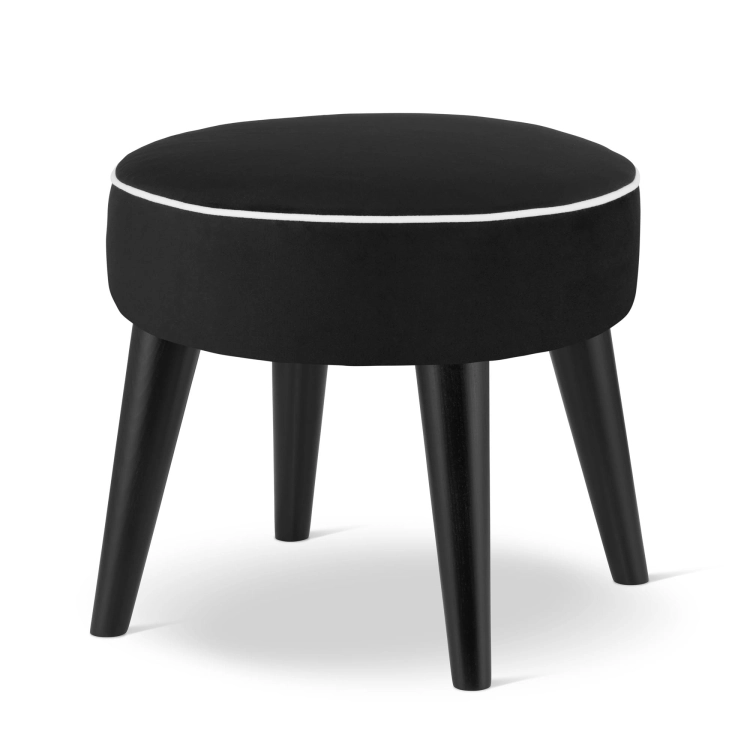 pouf rond noir