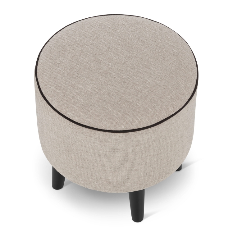 pouf rond beige