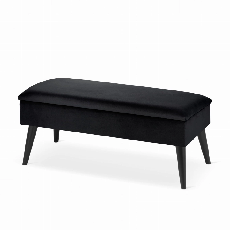 banc noir avec rangement