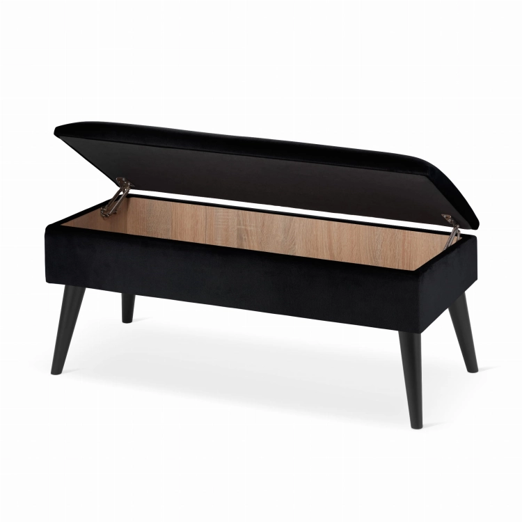 banc noir avec rangement
