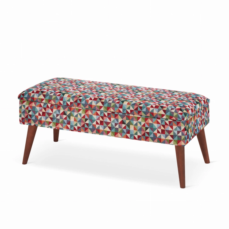 banc à motifs géométriques