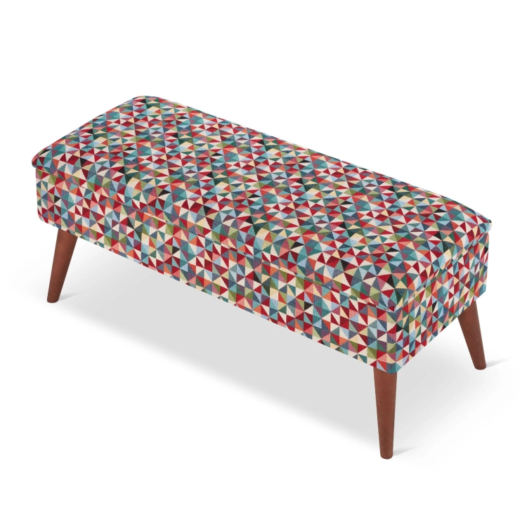 banc à motifs géométriques