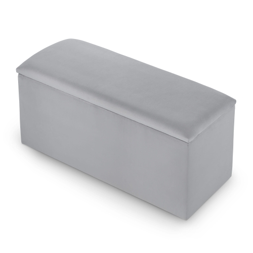 pouf gris avec compartiment de rangement