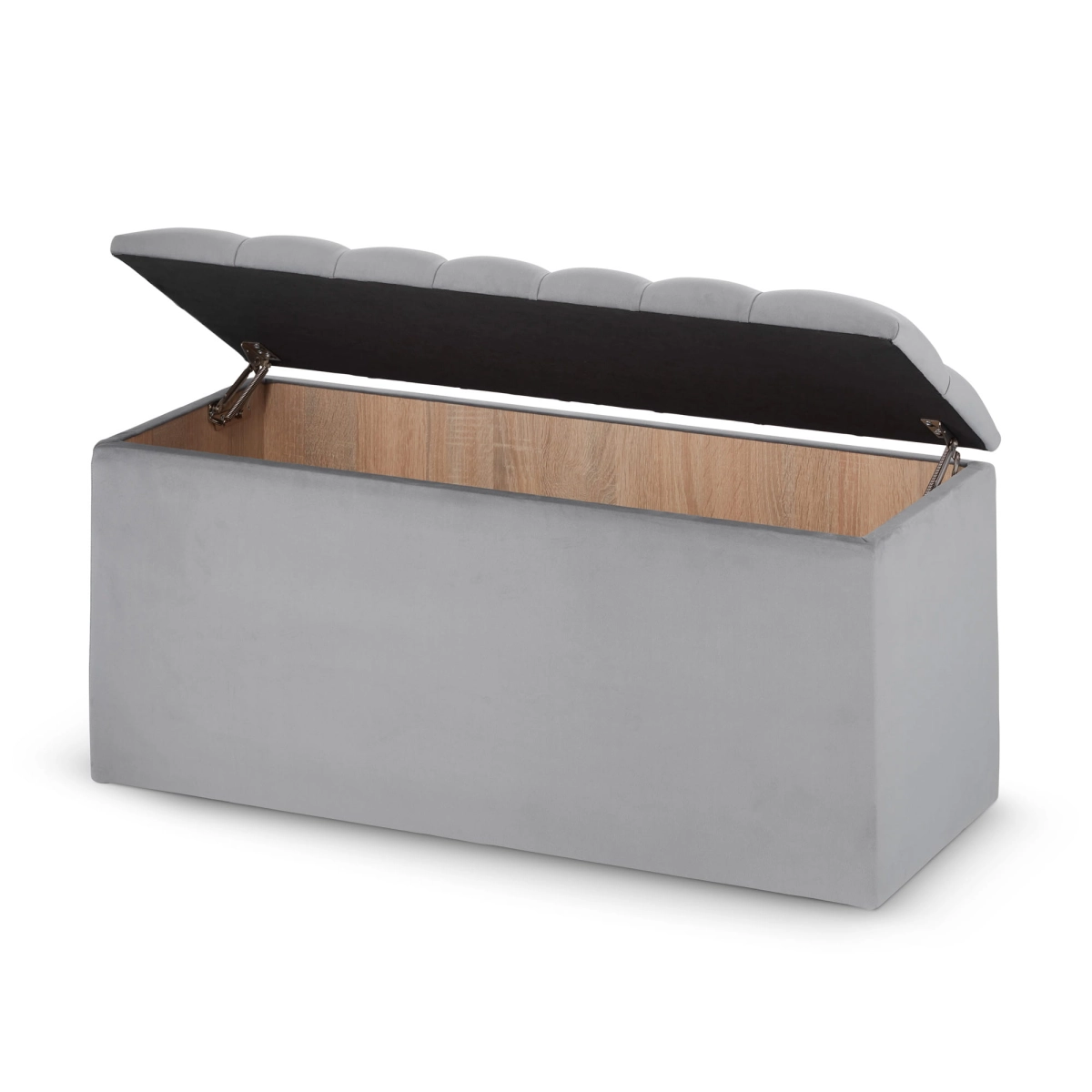 pouf matelassé avec rangement, grand coffre avec assise