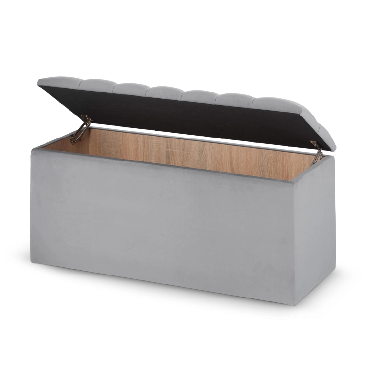 pouf matelassé avec rangement, grand coffre avec assise