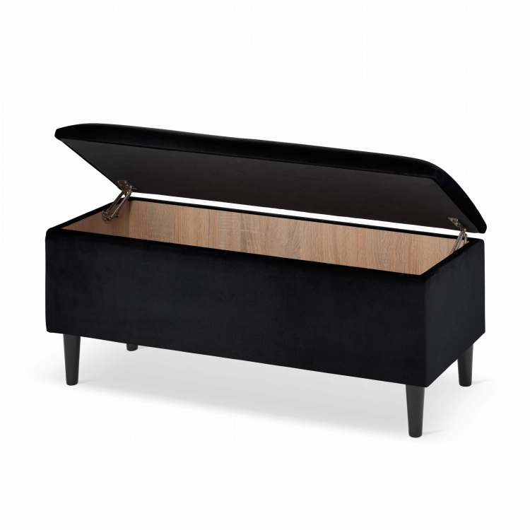 pouf d'entrée noir avec rangement