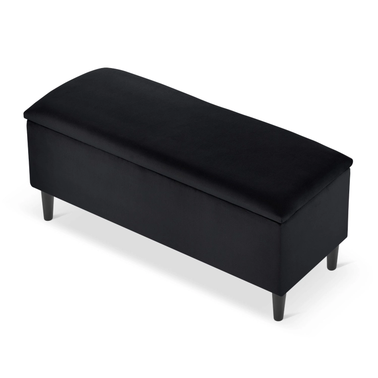 pouf d'entrée noir avec rangement