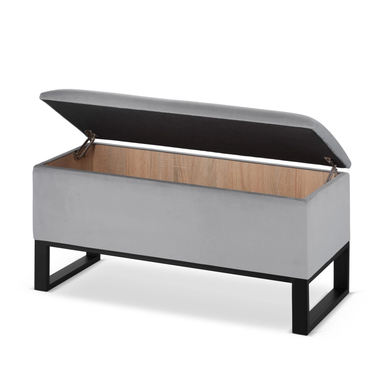 pouf gris avec rangement