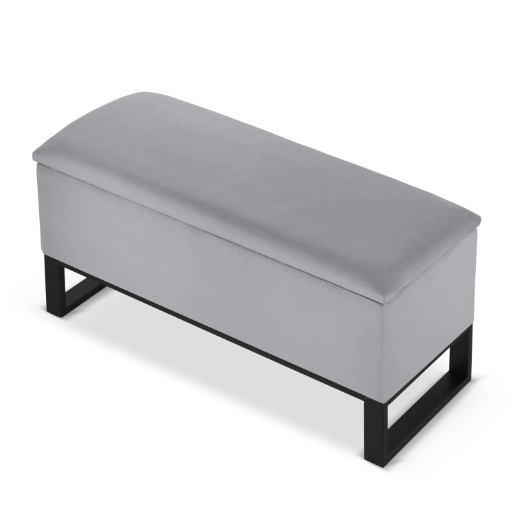 pouf gris avec rangement