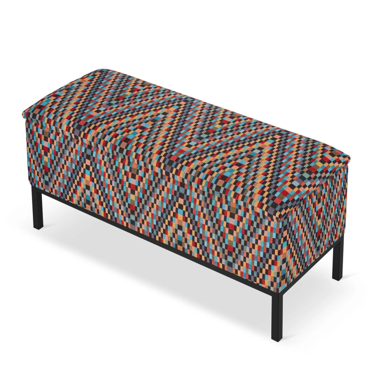 banc à motifs avec rangement pour le couloir