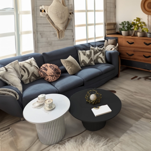 table basse ronde en gris