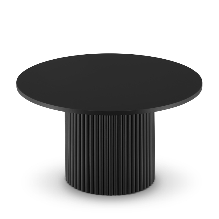 table basse noire avec base rainurée