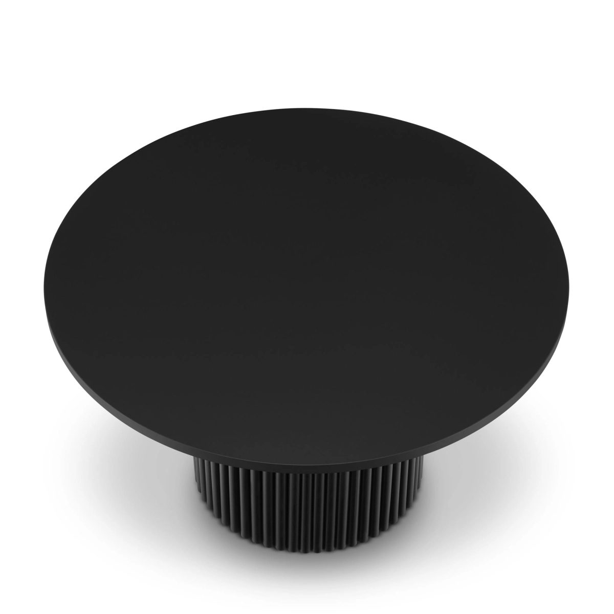 table basse noire avec base rainurée