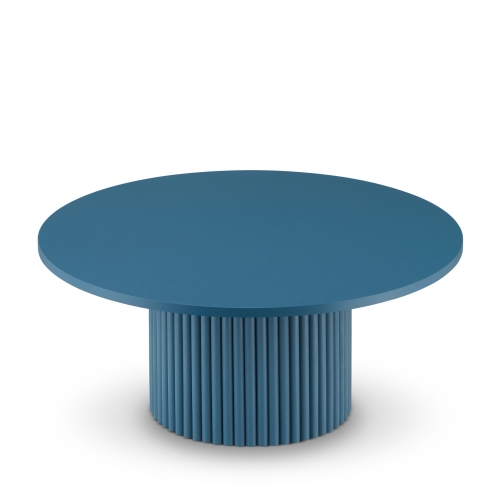 table basse ronde bleue