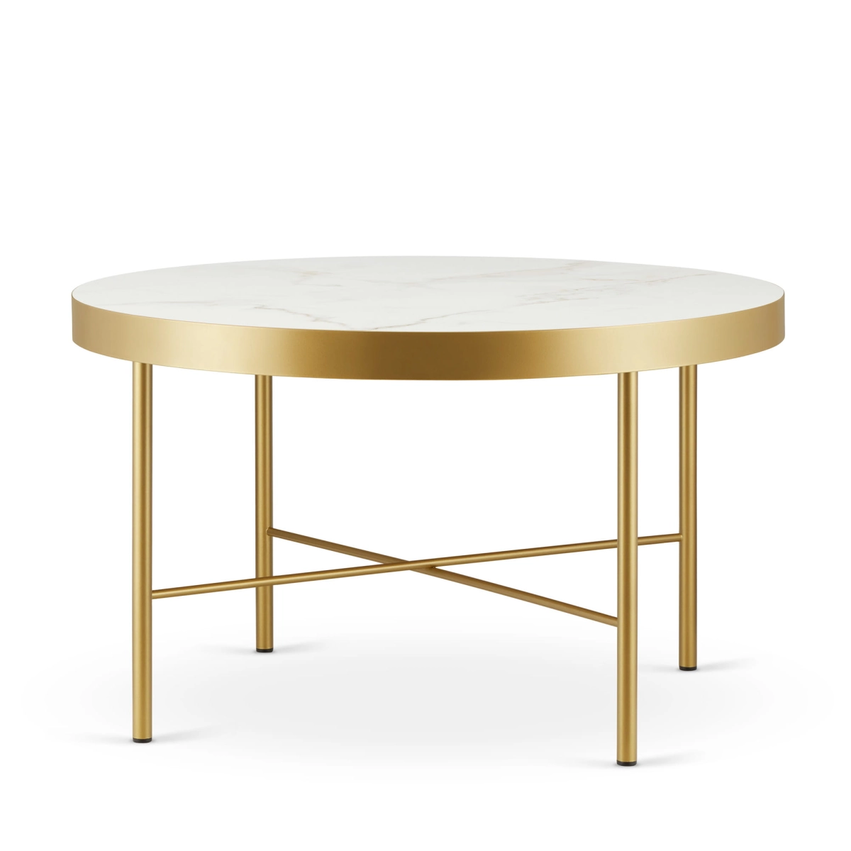 Table basse avec plateau en marbre et base dorée spectaculaire pour le salon