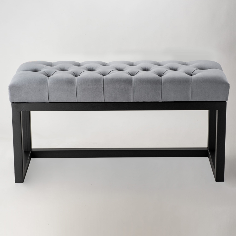 Banc matelassé Loft sur base en métal