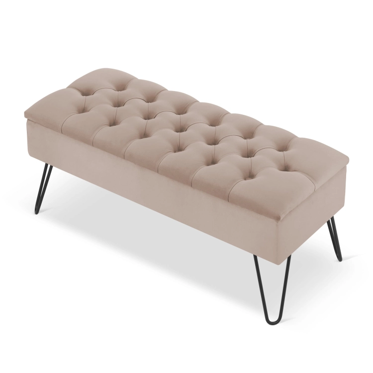 Pouf latte touffeté confortable avec pieds en forme d'épingle