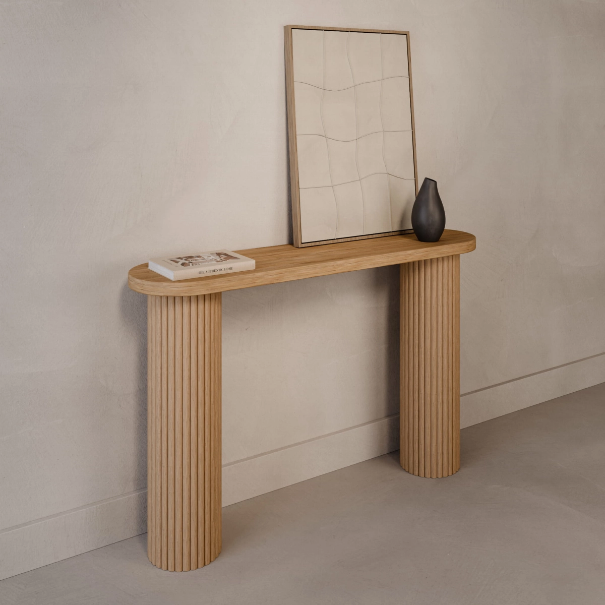 Console d'entrée en bois avec pieds cannelés