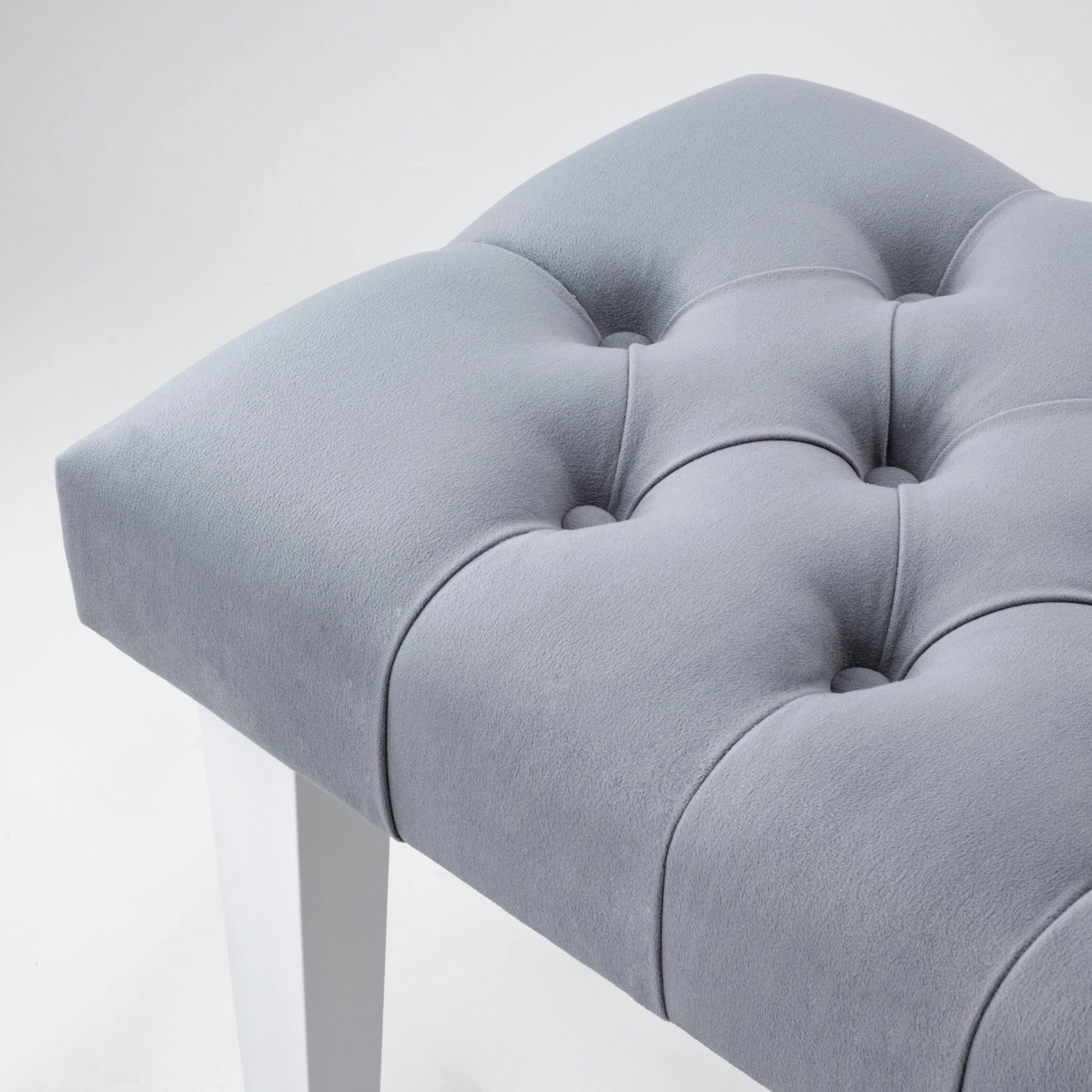 Banc matelassé gris