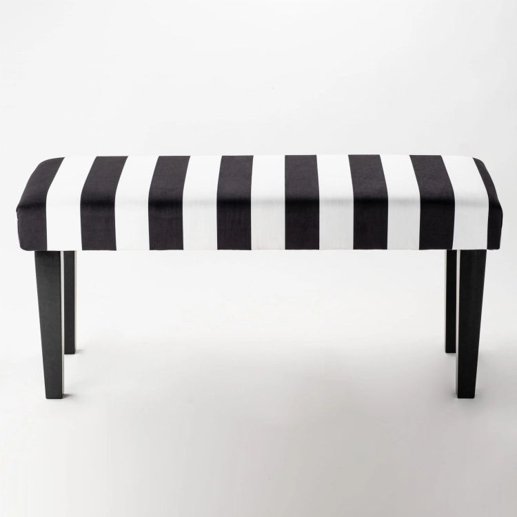 Banc rembourré à motifs rayés