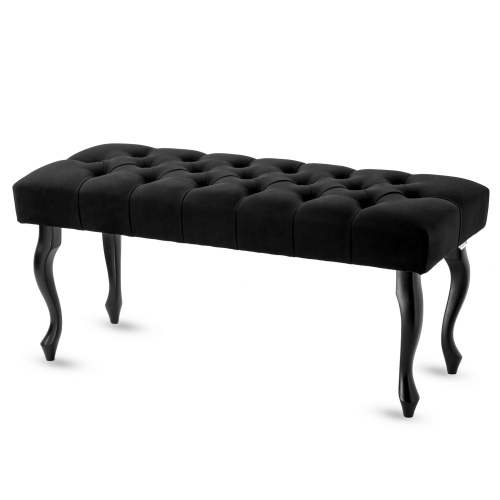 Banc matelassé noir pour le couloir