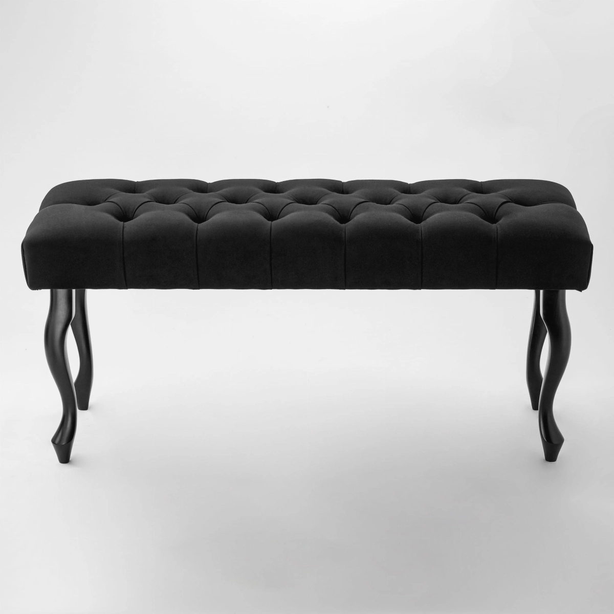 Banc matelassé noir pour intérieurs modernes