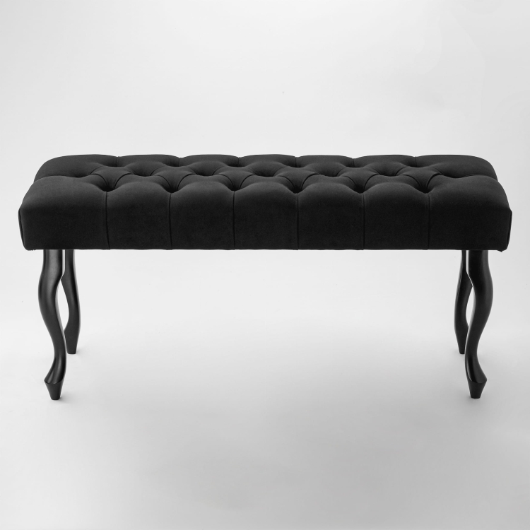 Banc matelassé noir pour intérieurs modernes