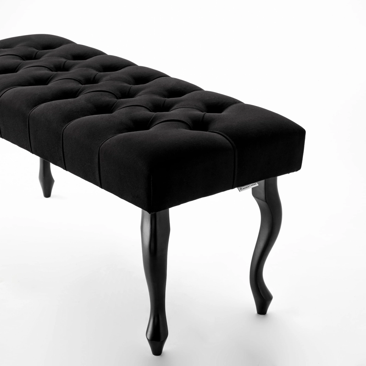 Banc matelassé noir pour le couloir
