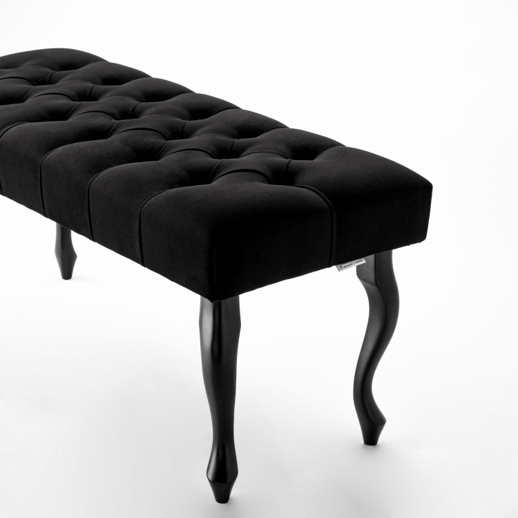 Banc matelassé noir pour le couloir