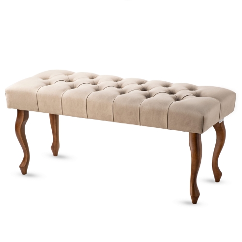 Banc matelassé couleur latte - un meuble élégant et chaleureux pour le salon, la chambre ou le couloir