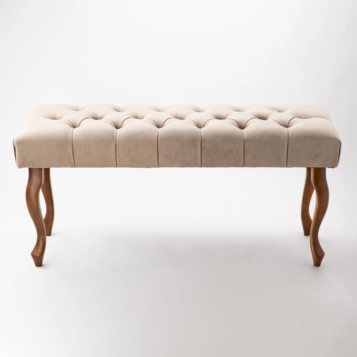 Banc matelassé de couleur latte clair