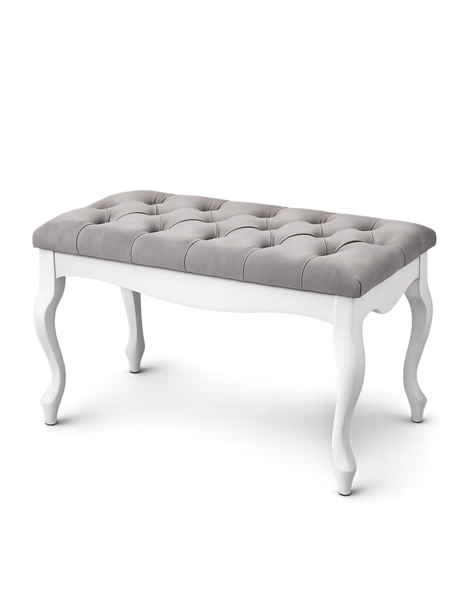 Ławka pikowana Blanca - Chesterefield biała