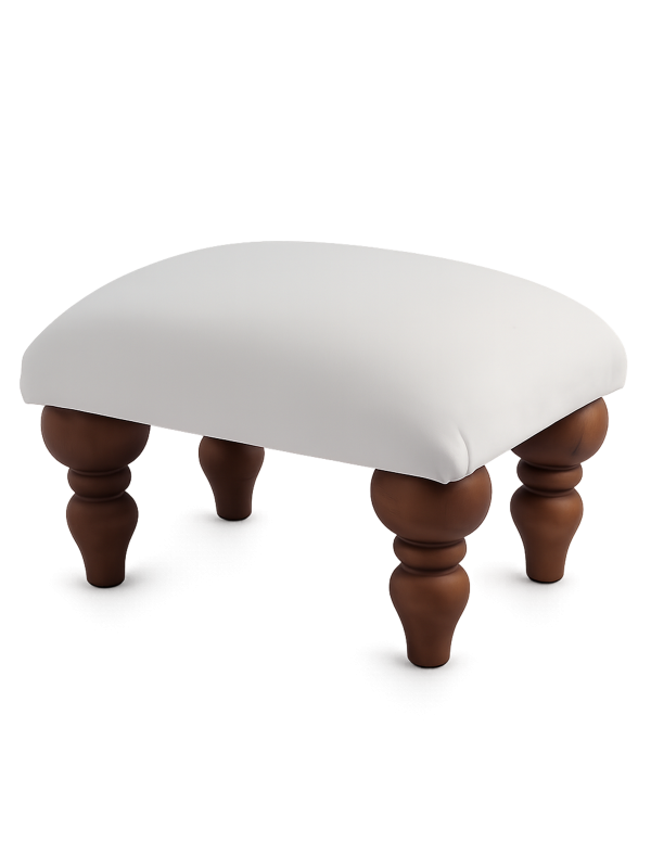Repose-pieds pour fauteuil en blanc, meuble pratique et esthétique