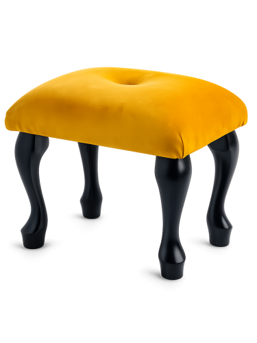 Tabouret de coiffeuse matelassé, couleur papaye intense, design moderne
