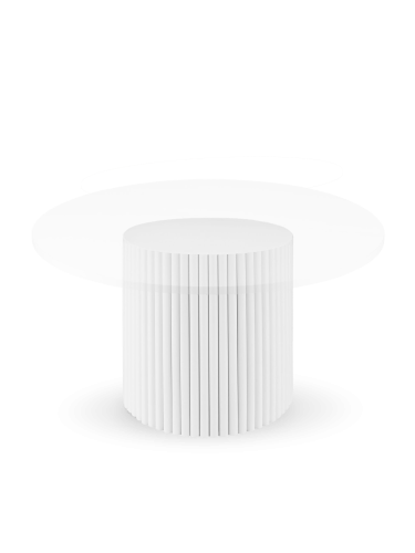 Biała ryflowana noga do stołu