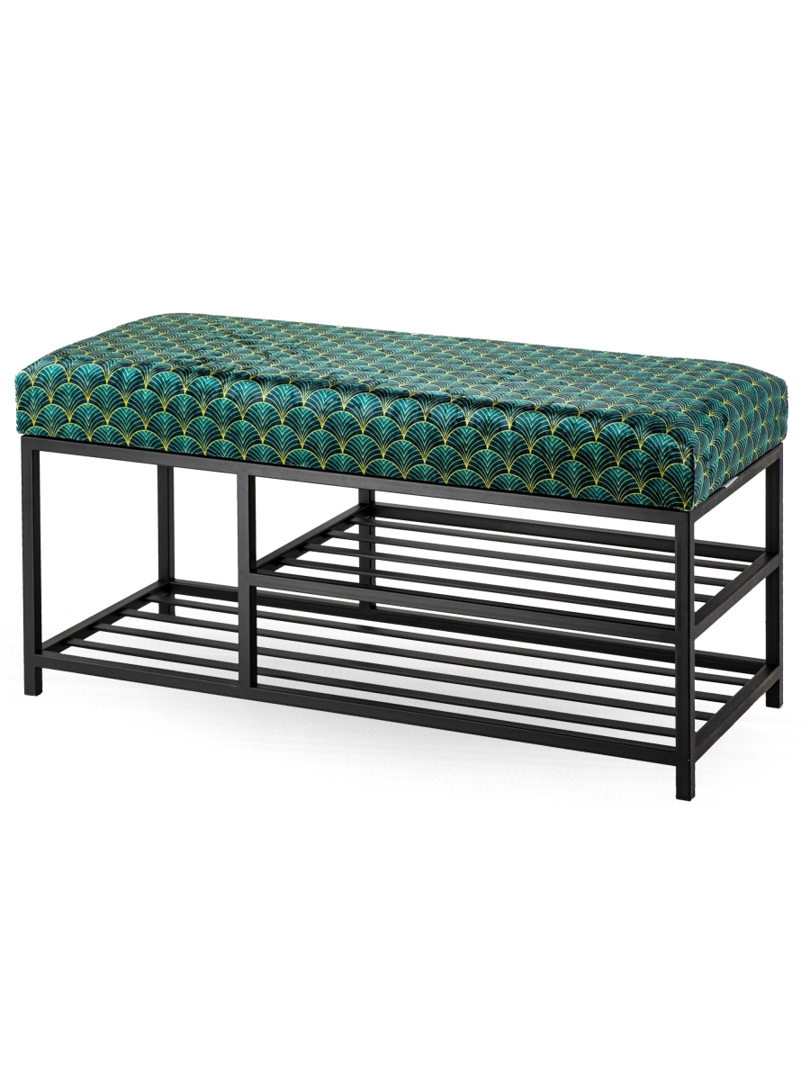 Banc rembourré de style loft sur base en métal