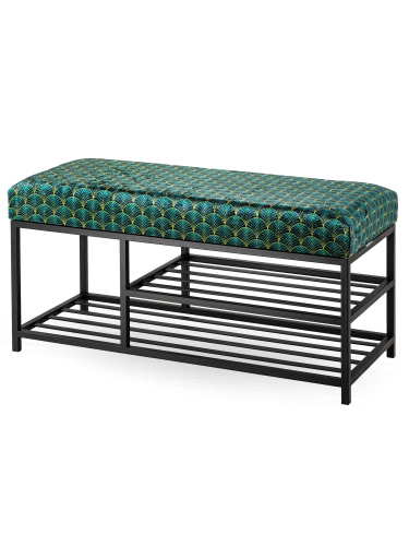 Banc rembourré de style loft sur base en métal