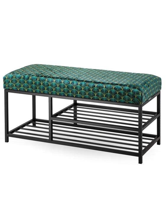 Banc rembourré de style loft sur base en métal