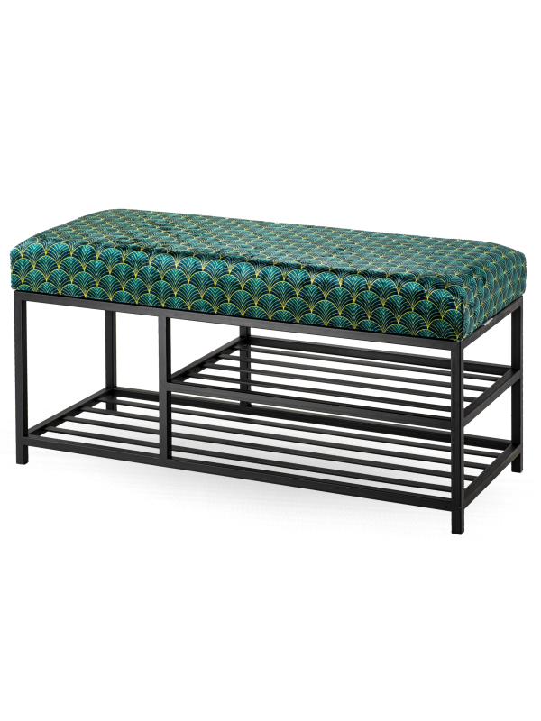 Banc rembourré de style loft sur base en métal