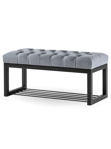 Banc industriel pour le couloir avec étagère à chaussures