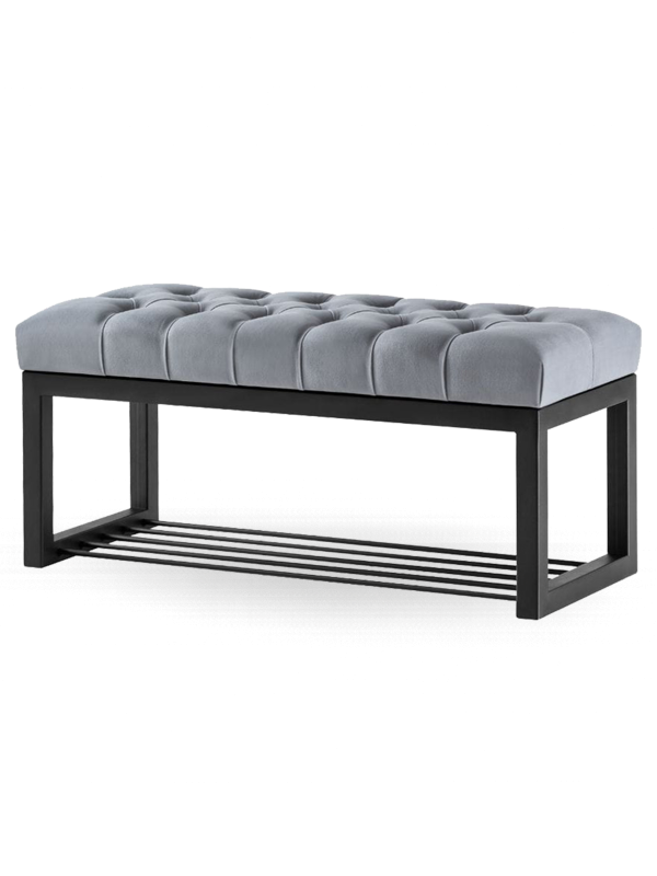 Banc industriel pour le couloir avec étagère à chaussures
