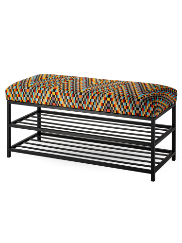 Banc en métal rembourré pour le couloir