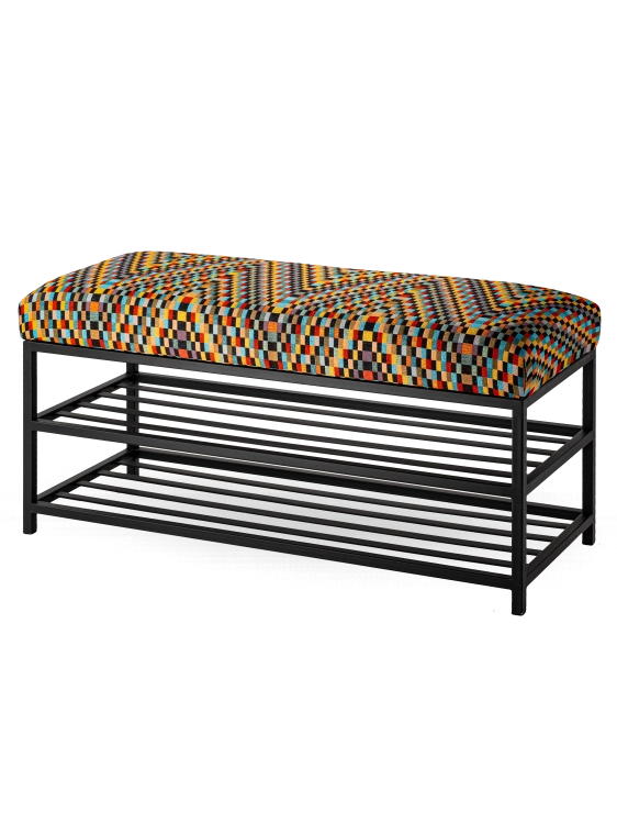 Banc en métal rembourré pour le couloir