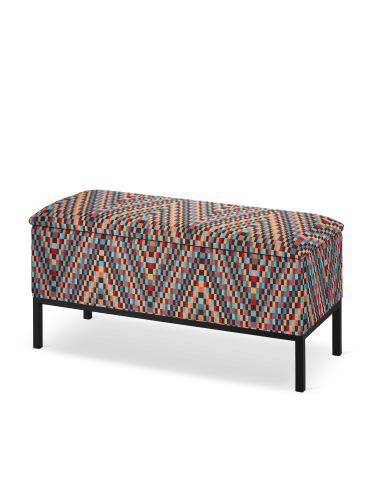 banc à motifs avec rangement pour le couloir
